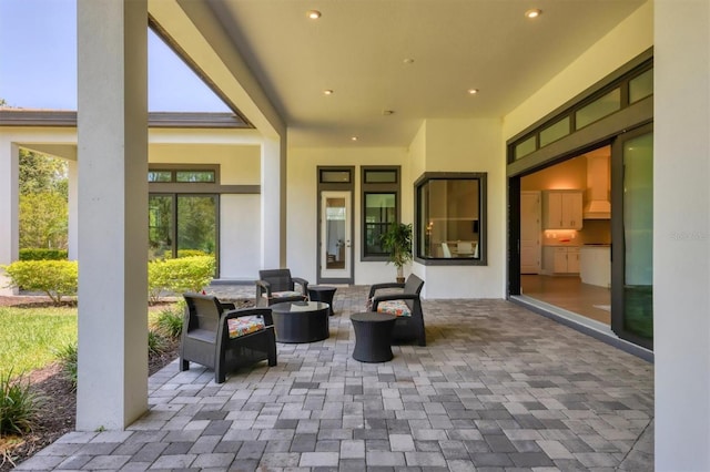 view of patio with outdoor lounge area