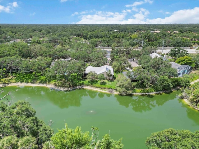 4443 Robin Hood Trl W, Sarasota, FL 34232 - drone / aerial view of a heavily wooded area and a large body of water
