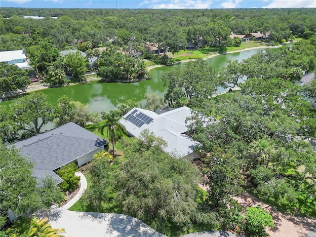 4443 Robin Hood Trl W, Sarasota, FL 34232 - aerial view of residential area featuring a nearby body of water and a heavily wooded area