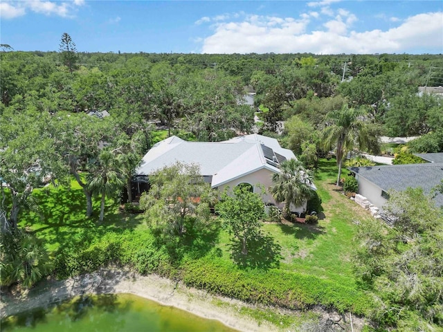 4443 Robin Hood Trl W, Sarasota, FL 34232 - aerial view of property and surrounding area featuring a heavily wooded area