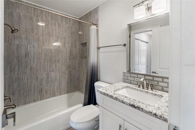 709 Sorrento Inlt Unit 709, Nokomis, FL 34275 - bathroom featuring toilet, shower / bath combination with curtain, and vanity