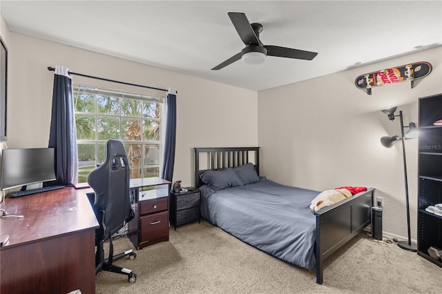 8926 Manor Loop Unit 201, Lakewood Ranch, FL 34202 - carpeted bedroom with an office area and ceiling fan
