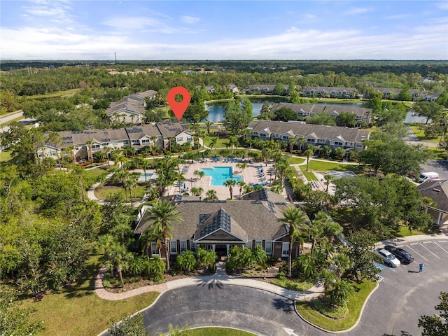 8926 Manor Loop Unit 201, Lakewood Ranch, FL 34202 - view of property location with a pool area, a large body of water, and nearby suburban area