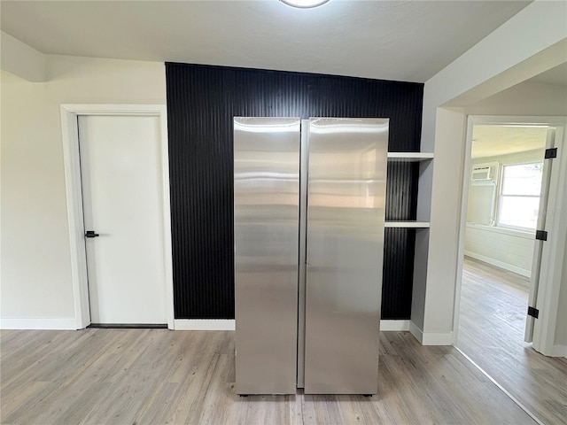 1902 24th Ave W, Bradenton, FL 34205 - kitchen with freestanding refrigerator, light wood-type flooring, and baseboards