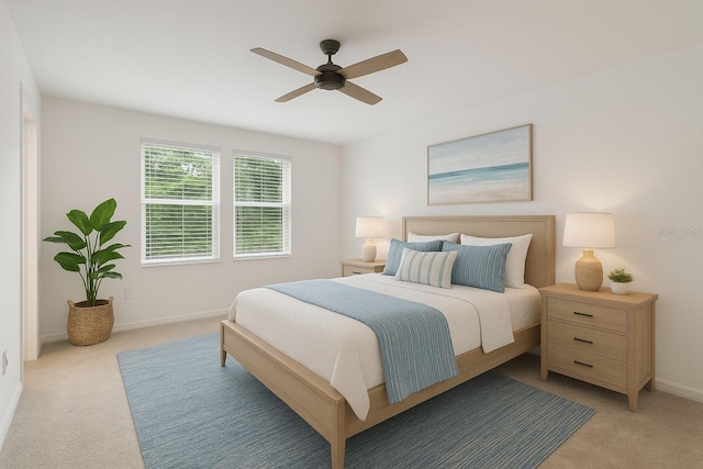 9064 Driven Snow St, Sarasota, FL 34241 - bedroom featuring light colored carpet, baseboards, and ceiling fan