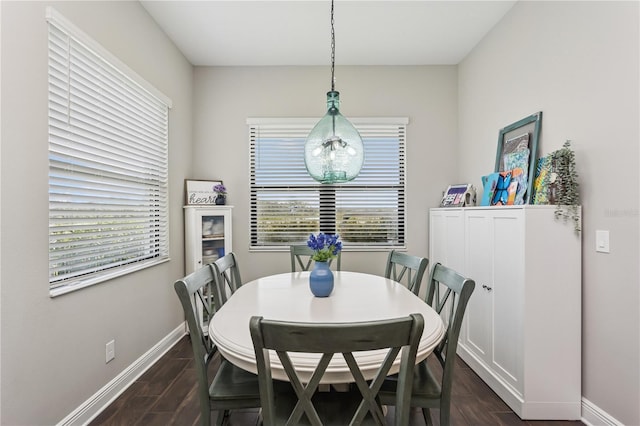 13708 Old Creek Ct, Parrish, FL 34219 - dining room with plenty of natural light, baseboards, and dark wood finished floors