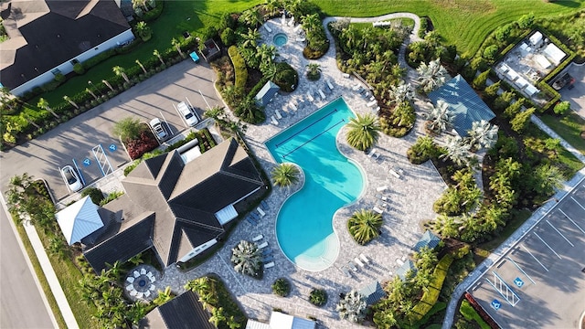 13708 Old Creek Ct, Parrish, FL 34219 - aerial view of property and surrounding area featuring a pool