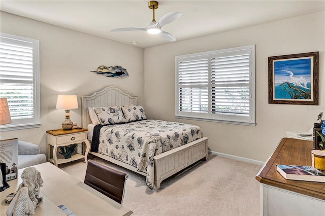 17725 Northwood Pl, Bradenton, FL 34202 - carpeted bedroom with baseboards and ceiling fan
