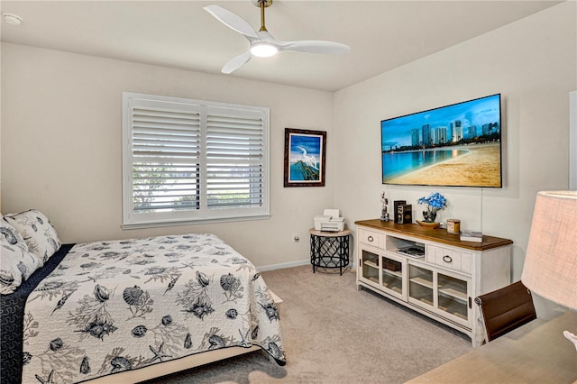 17725 Northwood Pl, Bradenton, FL 34202 - bedroom featuring light carpet, ceiling fan, and baseboards