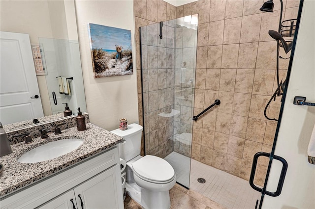 17725 Northwood Pl, Bradenton, FL 34202 - bathroom with a shower stall, vanity, and toilet