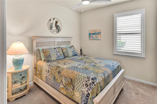 17725 Northwood Pl, Bradenton, FL 34202 - bedroom featuring carpet flooring, baseboards, and a ceiling fan