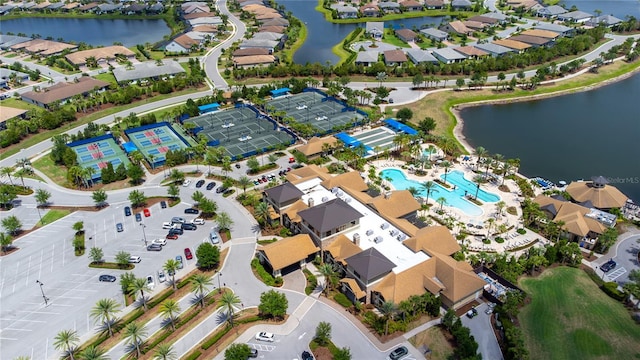17725 Northwood Pl, Bradenton, FL 34202 - view of property location with a large body of water, a pool area, and nearby suburban area
