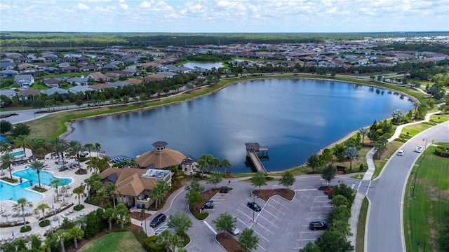 17725 Northwood Pl, Bradenton, FL 34202 - aerial view of residential area with a large body of water and a pool