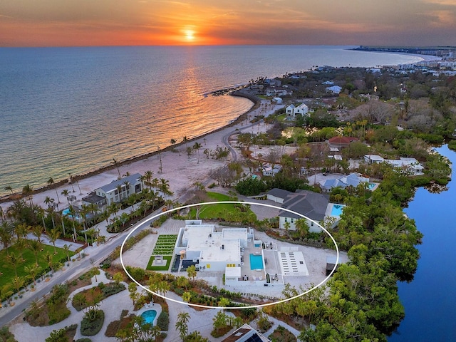 7647 Sanderling Rd, Sarasota, FL 34242 - aerial view of a pool area and a nearby body of water