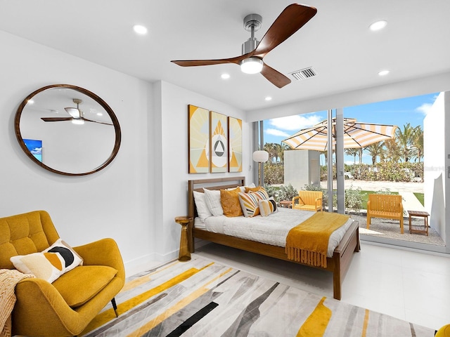 7647 Sanderling Rd, Sarasota, FL 34242 - bedroom featuring recessed lighting, ceiling fan, and baseboards
