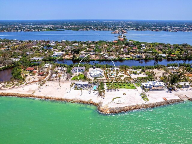 7647 Sanderling Rd, Sarasota, FL 34242 - aerial view of residential area featuring a nearby body of water