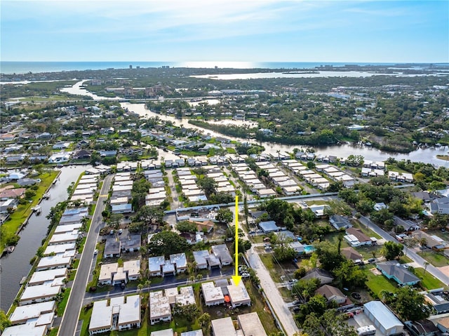 2419 Riverbluff Pkwy Unit V233, Sarasota, FL 34231 - aerial view of property's location with a large body of water and nearby suburban area