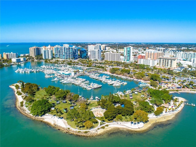 2419 Riverbluff Pkwy Unit V233, Sarasota, FL 34231 - aerial overview of property's location featuring a nearby body of water and nearby urban area