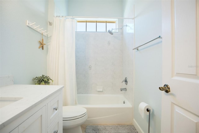 7164 Rue De Palisades Unit 5, Sarasota, FL 34238 - full bathroom with toilet, shower / bathtub combination with curtain, and vanity
