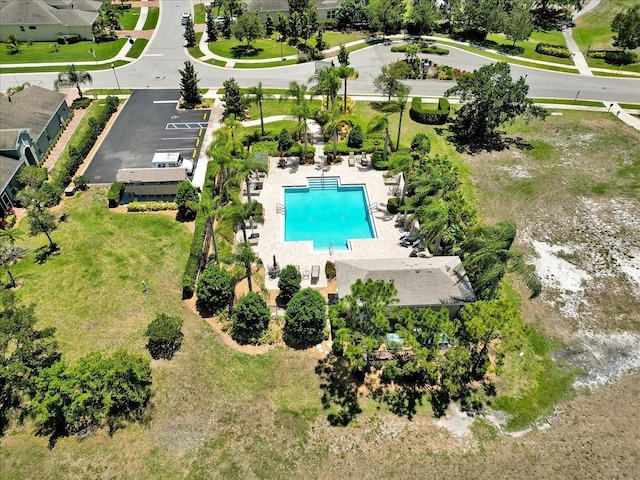 635 Chipper Dr, Sun City Center, FL 33573 - drone / aerial view of a pool