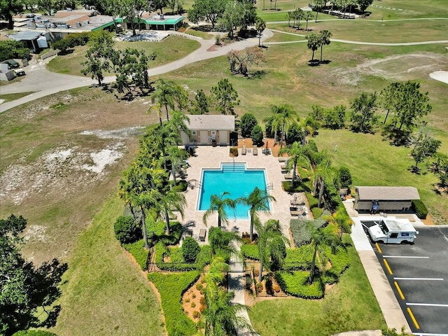 635 Chipper Dr, Sun City Center, FL 33573 - drone / aerial view of a pool area