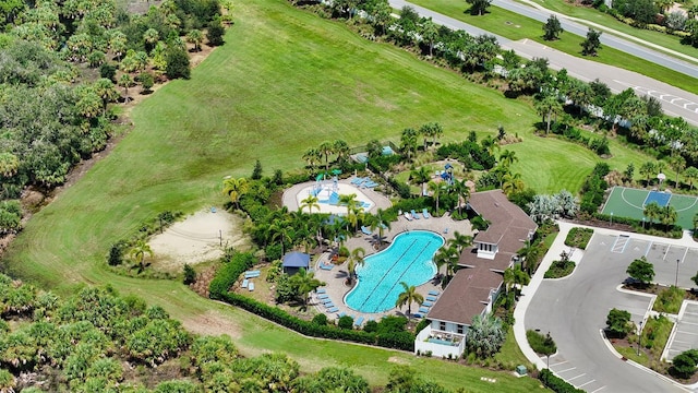 12728 Lateral Root Dr, Sarasota, FL 34238 - drone / aerial view of a pool