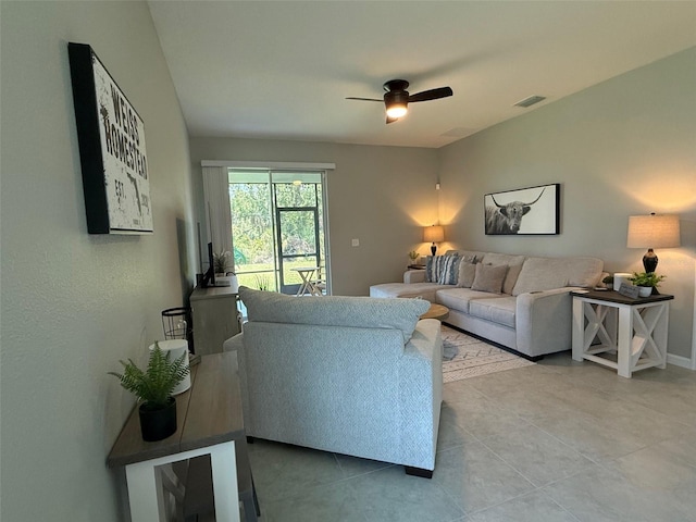 10962 High Noon Trl, Parrish, FL 34219 - living area featuring ceiling fan and tile patterned floors