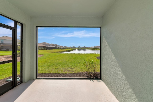 12712 Dusty Trail Dr, Sarasota, FL 34238 - unfurnished sunroom with a water view