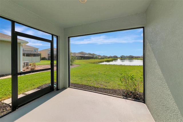 12712 Dusty Trail Dr, Sarasota, FL 34238 - unfurnished sunroom with a water view