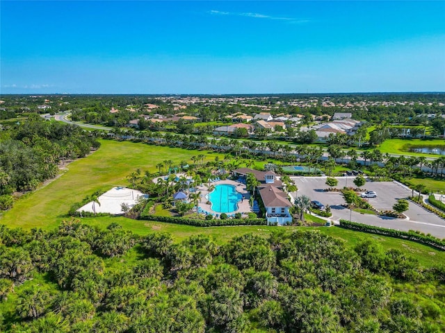 12712 Dusty Trail Dr, Sarasota, FL 34238 - aerial perspective of suburban area featuring a pool area