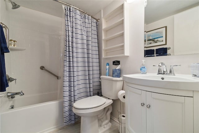 3269 Beneva Rd Unit 103, Sarasota, FL 34232 - bathroom featuring toilet, shower / bathtub combination with curtain, and vanity