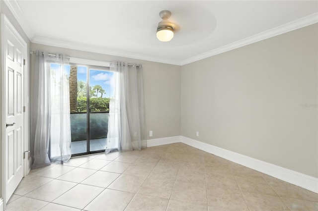 4037 Crockers Lake Blvd Unit 14, Sarasota, FL 34238 - empty room with crown molding and light tile patterned flooring