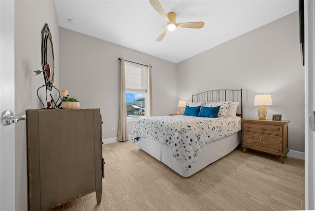 6185 SW 89th Ct, Ocala, FL 34481 - bedroom with light wood-style floors, baseboards, and ceiling fan