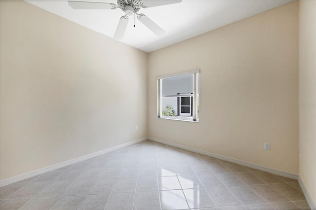 6222 Country Club Way, Sarasota, FL 34243 - empty room featuring ceiling fan, light tile patterned floors, and baseboards