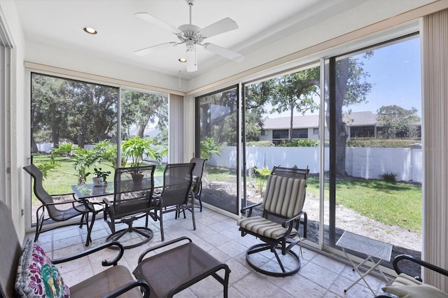 6222 Country Club Way, Sarasota, FL 34243 - sunroom with healthy amount of natural light and recessed lighting