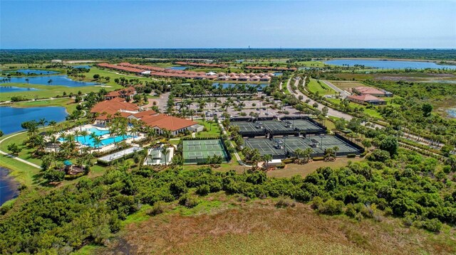 24065 Canterwood Way, Venice, FL 34293 - aerial view of a nearby body of water and a pool area