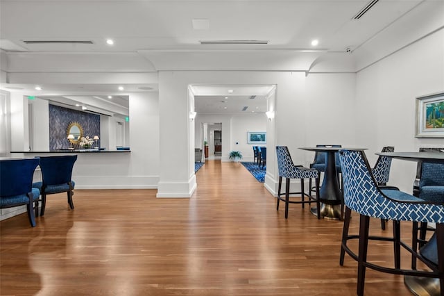 1350 Main St Unit 1703, Sarasota, FL 34236 - sitting room with wood finished floors, baseboards, and recessed lighting