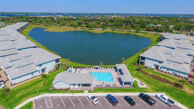 1017 Tidewater Shores Loop Unit 1017, Bradenton, FL 34208 - drone / aerial view of a large body of water and a pool area