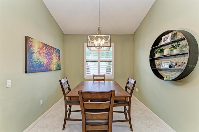 518 Chantilly Trl, Bradenton, FL 34212 - dining room featuring a chandelier and baseboards