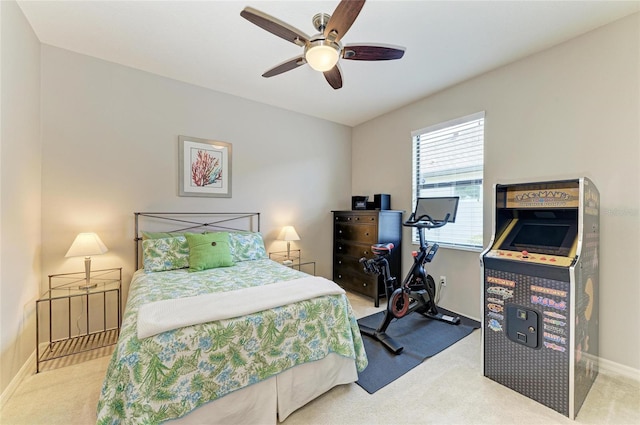 518 Chantilly Trl, Bradenton, FL 34212 - carpeted bedroom with baseboards and a ceiling fan