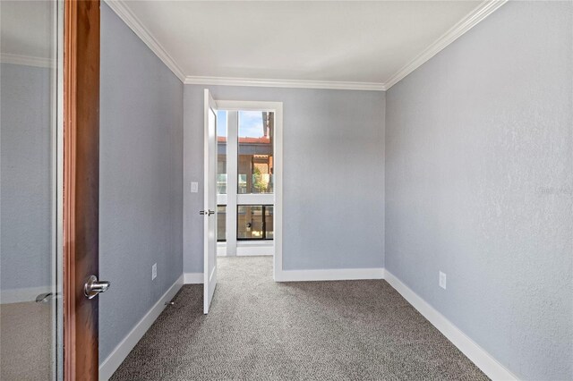 800 S Blvd Of The Presidents Unit 5, Sarasota, FL 34236 - carpeted empty room featuring ornamental molding and baseboards