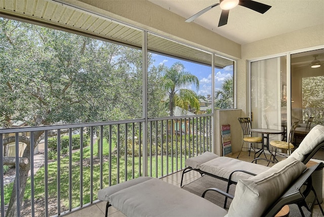 6552 Moorings Point Cir Unit 201, Lakewood Ranch, FL 34202 - sunroom / solarium featuring ceiling fan