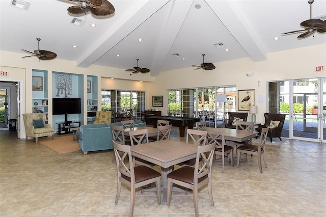 6552 Moorings Point Cir Unit 201, Lakewood Ranch, FL 34202 - dining space with ceiling fan and recessed lighting