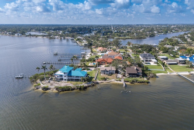 5912 Riverview Ln, Bradenton, FL 34209 - aerial perspective of suburban area featuring a large body of water