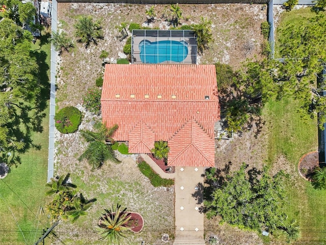 321 Sorrento Dr, Osprey, FL 34229 - view from above of property with a pool area