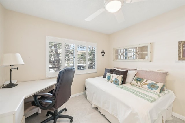 1170 Bird Bay Way Unit 206, Venice, FL 34285 - bedroom featuring a desk, ceiling fan, and baseboards