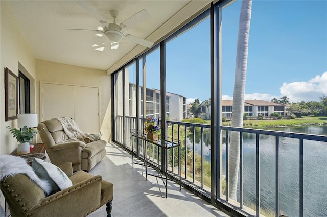 1170 Bird Bay Way Unit 206, Venice, FL 34285 - sunroom featuring a water view