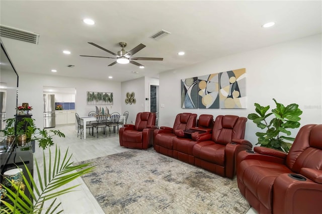 1212 Princeton Ave, Bradenton, FL 34207 - living area with recessed lighting and ceiling fan