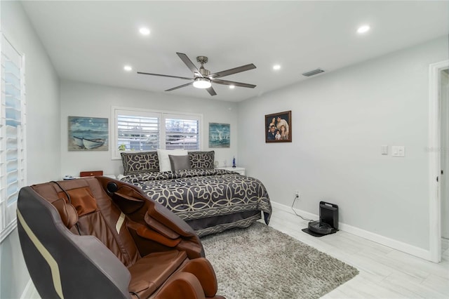 1212 Princeton Ave, Bradenton, FL 34207 - bedroom with recessed lighting, ceiling fan, and baseboards