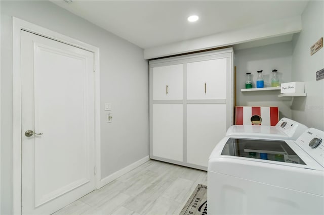 1212 Princeton Ave, Bradenton, FL 34207 - washroom featuring washer and dryer, recessed lighting, and baseboards